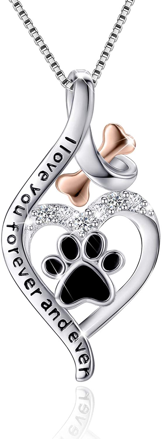 Pet Paw Print and Heart Necklaces